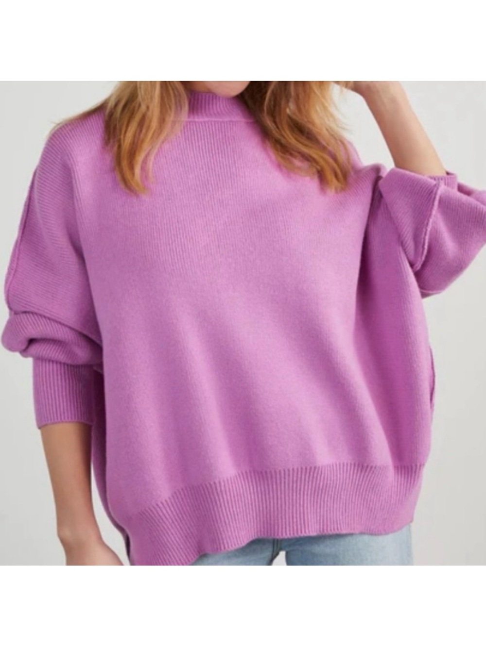 Sz M VICI Orchid Elouise Heavyweight Knit Oversized Pullover Crewneck Sweater - Picture 5 of 5